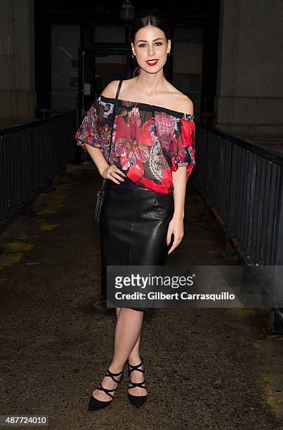 Singer-songwriter Lena Meyer-Landrut is seen arriving at Desigual fashion show during Spring 2016 New York Fashion Week on September 10, 2015 in New...