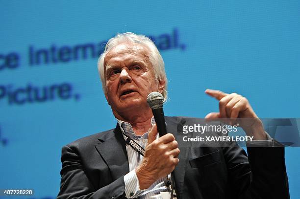 Film's president Director General Jan Mojto attends a debate during the 17th Festival of TV fiction in La Rochelle on September 11, 2015. AFP PHOTO /...