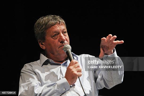 Society of Dramatic Authors and Composers' general director Pascal Rogard attends a debate during the 17th Festival of TV fiction in La Rochelle on...