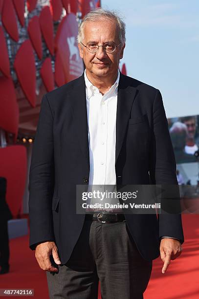 Walter Veltroni attends a premiere for 'Behemoth' during the 72nd Venice Film Festival at Palazzo del Casino on September 11, 2015 in Venice, Italy.