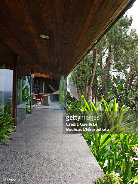 The Sheats Goldstein home designed by John Lautner is photographed for Madame Figaro on August 10, 2010 in Los Angeles, California. The house is...