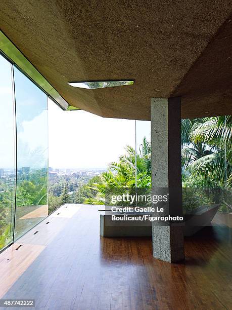 The Sheats Goldstein home designed by John Lautner is photographed for Madame Figaro on August 10, 2010 in Los Angeles, California. The house is...