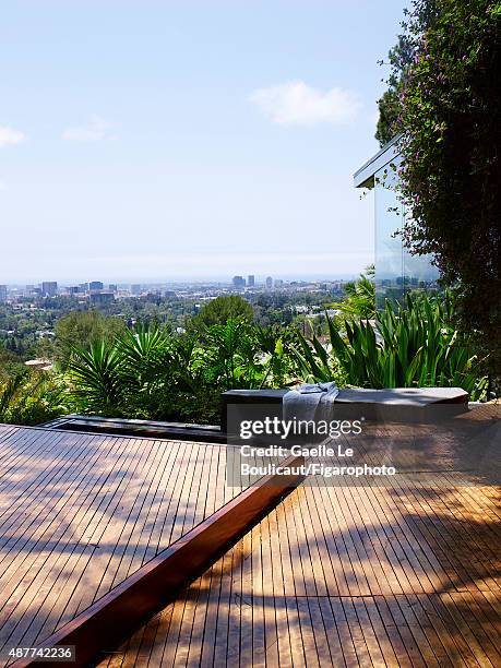 The Sheats Goldstein home designed by John Lautner is photographed for Madame Figaro on August 10, 2010 in Los Angeles, California. The house is...