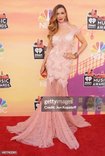 Courtney Sixx arrives at the 2014 iHeartRadio Music Awards at The Shrine Auditorium on May 1, 2014 in Los Angeles, California.