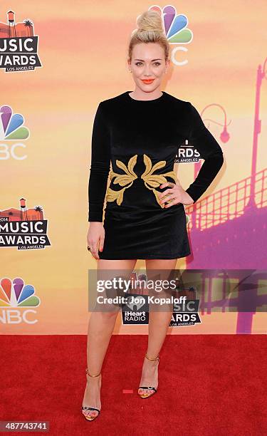 Actress Hilary Duff arrives at the 2014 iHeartRadio Music Awards at The Shrine Auditorium on May 1, 2014 in Los Angeles, California.