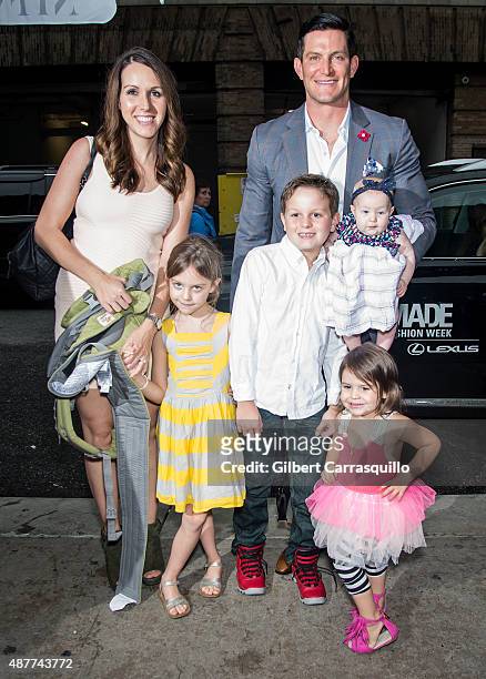 Ex football punter Steve Weatherford and wife Laura Weatherford and children Ace Weatherford, Carney Weatherford, Josie Weatherford and Aurora...