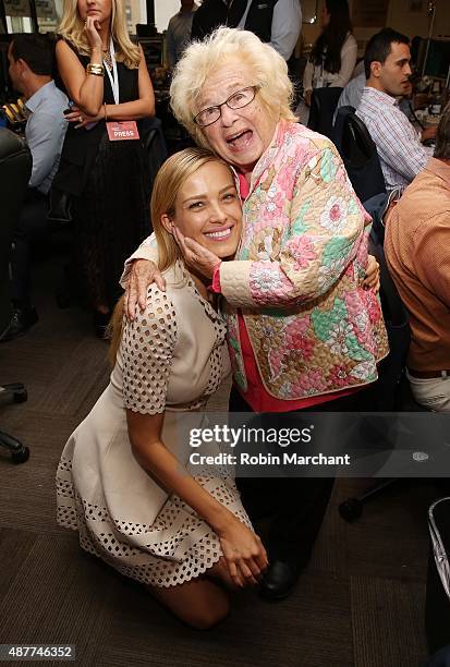 Model Petra Nemcova and Dr. Ruth Westheimer participate in the annual Charity Day hosted by Cantor Fitzgerald and BGC at Cantor Fitzgerald on...