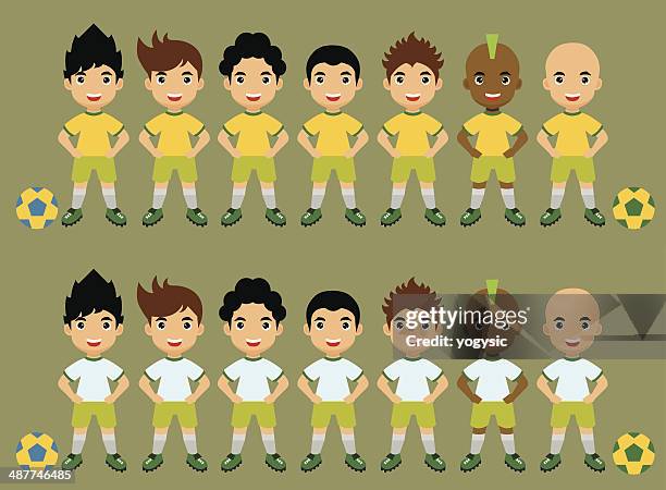 cute soccer team - soccer team stock illustrations