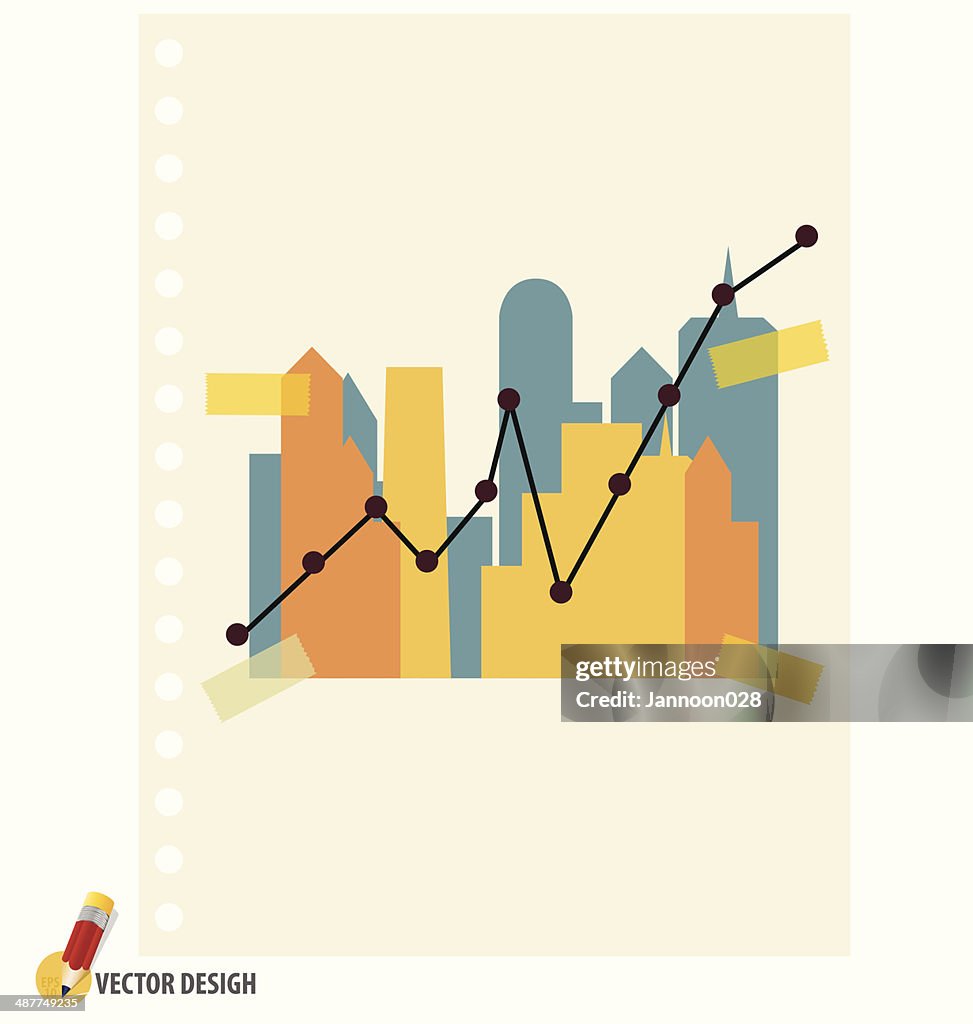 Abstract Building With Graph Vector Illustration High-Res Vector ...