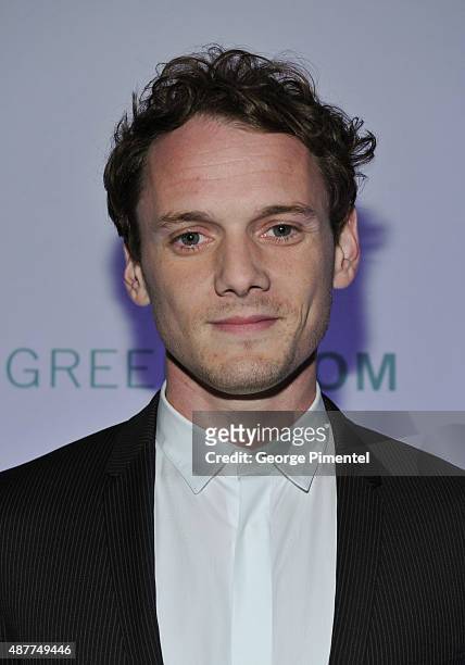 Actor Anton Yelchin attends the "Green Room" TIFF party hosted by Metro and HELLO! Canada at Byblos on September 10, 2015 in Toronto, Canada.