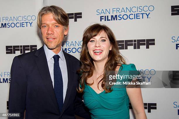 Screenwriter Stephen Gaghan and actress Zooey Deschanel arrive at Film Society Award Night at San Francisco International Film Festival on May 1,...