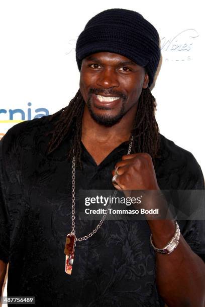 Boxer Audley Harrison attends the book launch party for "California Dreaming: Real Life Stories Of Brits In L.A." held at L'Ermitage Beverly Hills...