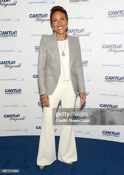 Broadcaster Robin Roberts attends the annual Charity Day hosted by Cantor Fitzgerald and BGC at Cantor Fitzgerald on September 11, 2015 in New York...