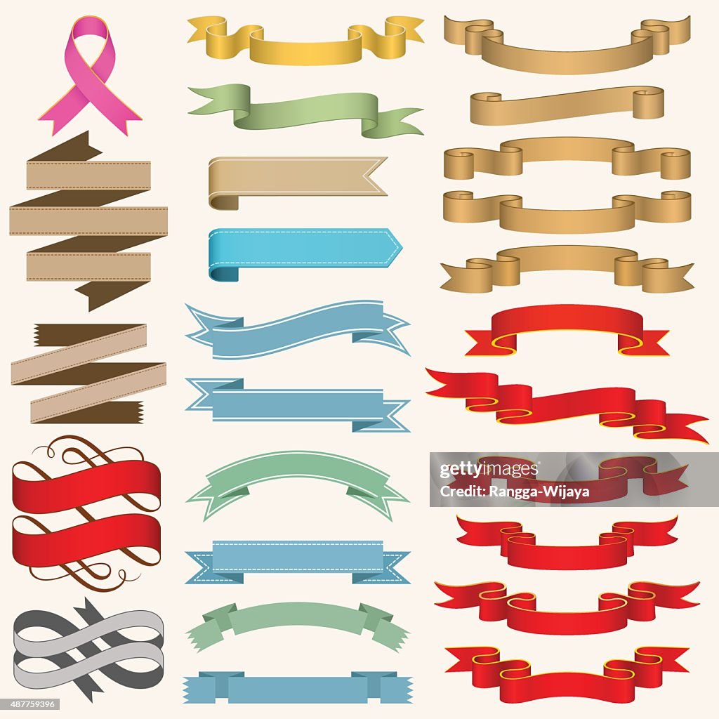 Best High Collection Ribbon Ribbons Set High-Res Vector Graphic - Getty Images