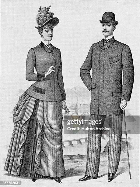 stockillustraties, clipart, cartoons en iconen met informal attire - 1880 1889
