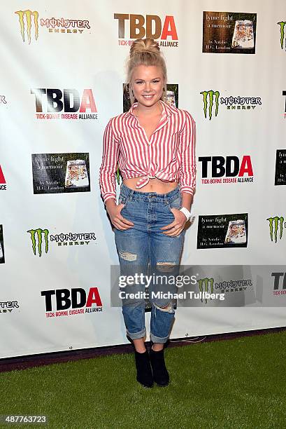 Actress Kelli Goss attends the Lyme Light Benefit Concert at El Rey Theatre on May 1, 2014 in Los Angeles, California.