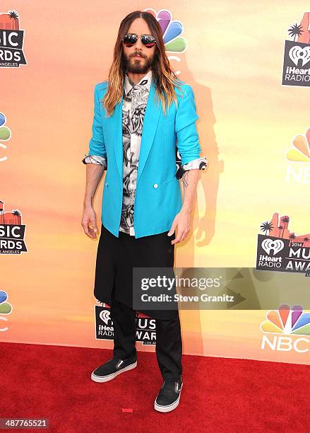 Jared Leto arrivals at the 2014 iHeartRadio Music Awards at The Shrine Auditorium on May 1, 2014 in Los Angeles, California.