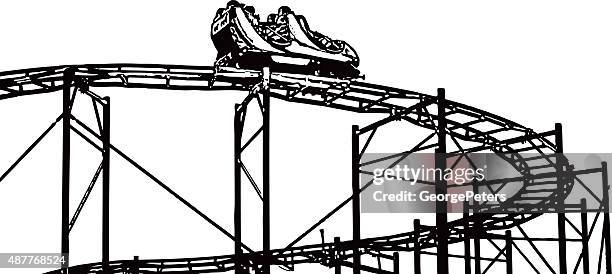 rollercoaster isolated on white - rollercoaster stock illustrations