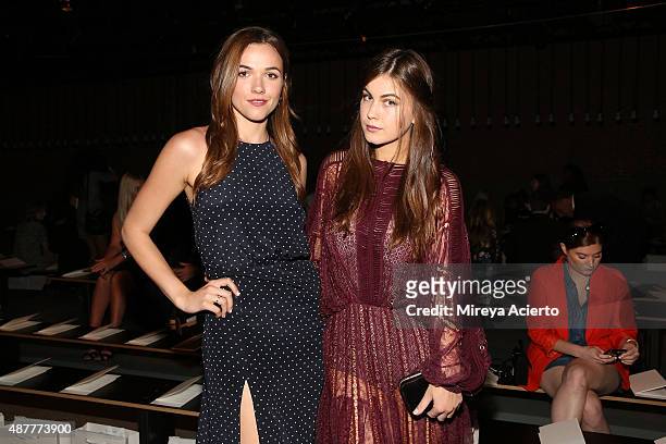 Actors Demi Harman and Charlotte Best attend the Zimmermann fashion show during Spring 2016 New York Fashion Week at Art Beam on September 11, 2015...