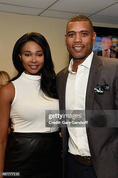 Nana Meriwether and Allan Houston attend Annual Charity Day hosted by Cantor Fitzgerald and BGC at BGC Partners, INC on September 11, 2015 in New...