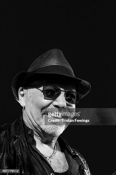 An alternative view of Vasco Rossi as he attends a premiere for 'Il Decalogo Di Vasco' during the 72nd Venice Film Festival at Sala Grande on...
