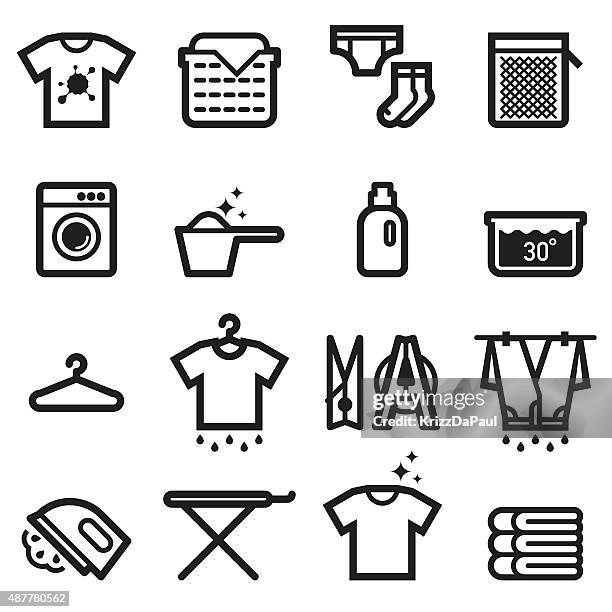 laundry icons - dryer stock illustrations