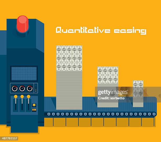 money factory - money printing stock illustrations