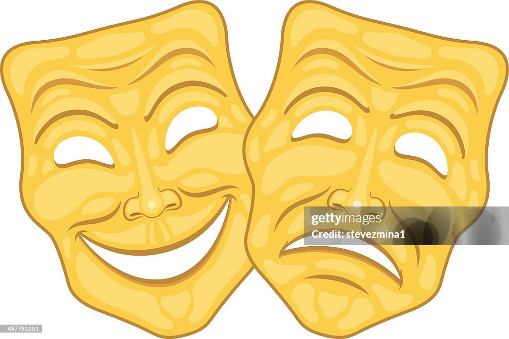Happy Mask Example Happy And Sad Gold Masks