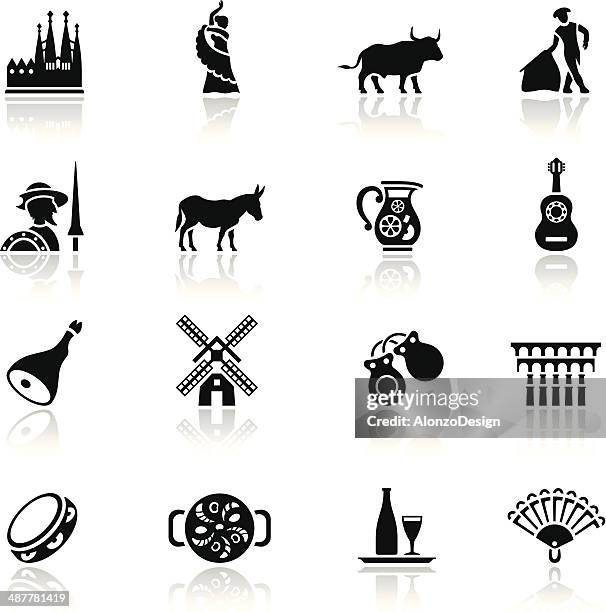 spain icon set - tapas stock illustrations
