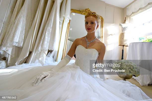 Anna Ermakova prepares ahead of the Queen Charlotte Ball on September 11, 2015 in London, England. Queen Charlotte's Ball is the pinnacle event in...