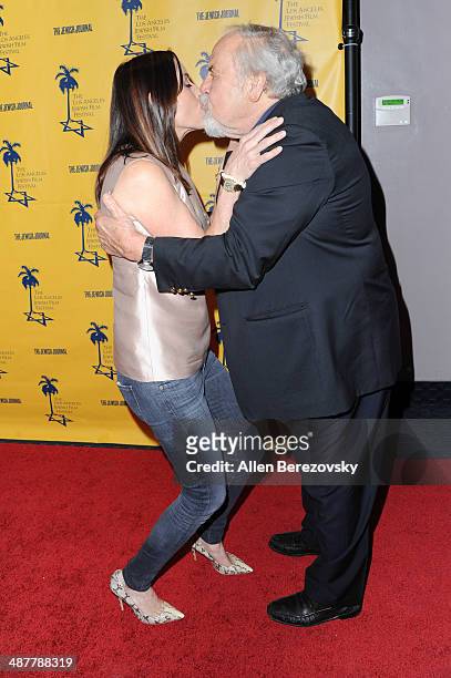Producers Cecilia Peck and George Schlatter arrive at the 9th Annual Los Angeles Jewish Film Festival Opening Night Gala honoring Carl Reiner with...