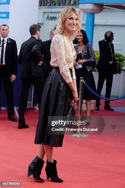 Pauline Lefevre arrives at the 'The Man From U.N.C.L.E' Premiere during the 41st Deauville American Film Festival on September 11, 2015 in Deauville,...