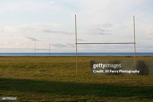 rugby field - campo de rugby fotografías e imágenes de stock