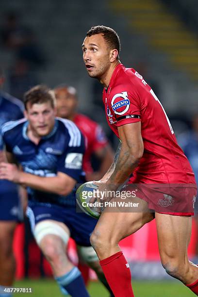 Quade Cooper of the Reds during the round 12 Super Rugby match between the Blues and the Reds at Eden Park on May 2, 2014 in Auckland, New Zealand.
