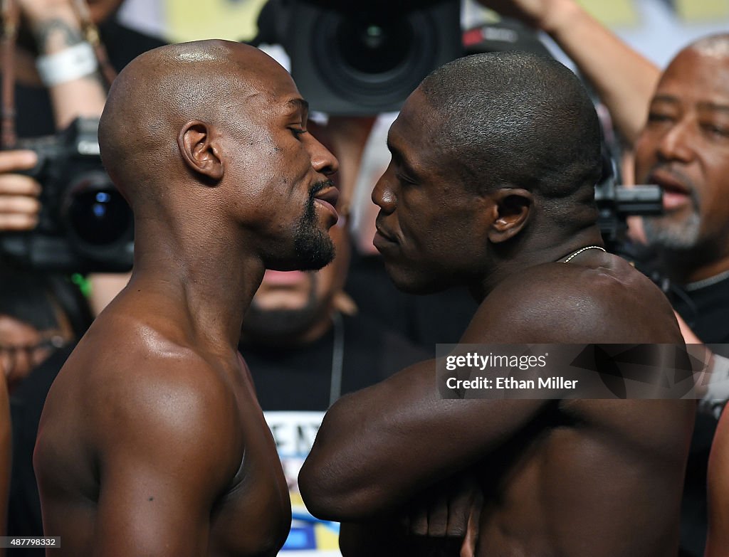 Floyd Mayweather Jr. v Andre Berto - Weigh-in