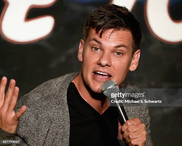 Comedian Theo Von performs during his appearance at The Ice House Comedy Club on May 1, 2014 in Pasadena, California.