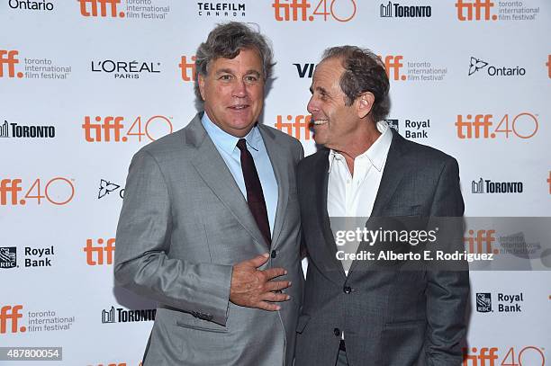 Co-President and Co-Founder of Sony Pictures Classics Tom Bernard and Director/Screenwriter Marc Abraham attend the "I Saw the Light" premiere during...