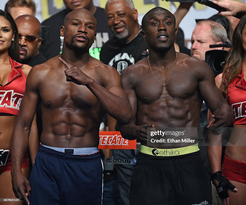 Floyd Mayweather Jr. v Andre Berto - Weigh-in