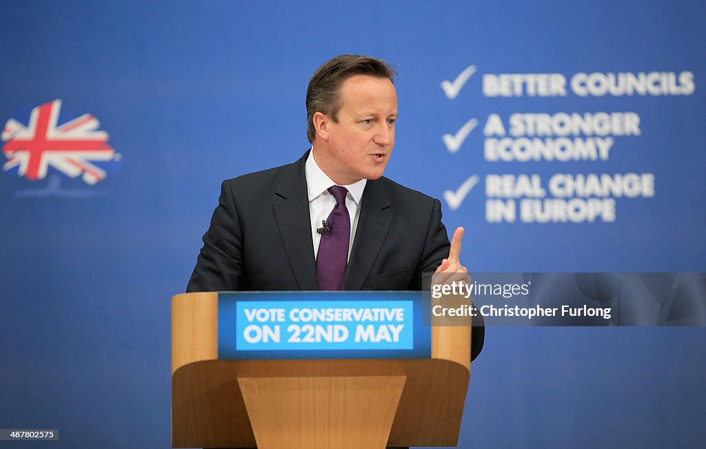 David Cameron Launches The Conservative Party's European Election Campaign