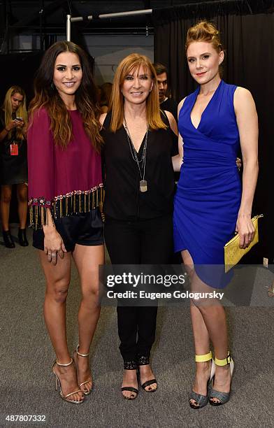 Andi Dorfman, Nicole Miller and Christiane Seidel attend the Nicole Miller show during Spring 2016 New York Fashion Week at The Gallery, Skylight at...