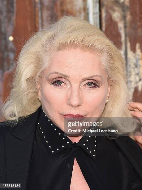 Singer-songwriter Debbie Harry attends the Givenchy fashion show during Spring 2016 New York Fashion Week at Pier 26 at Hudson River Park on...