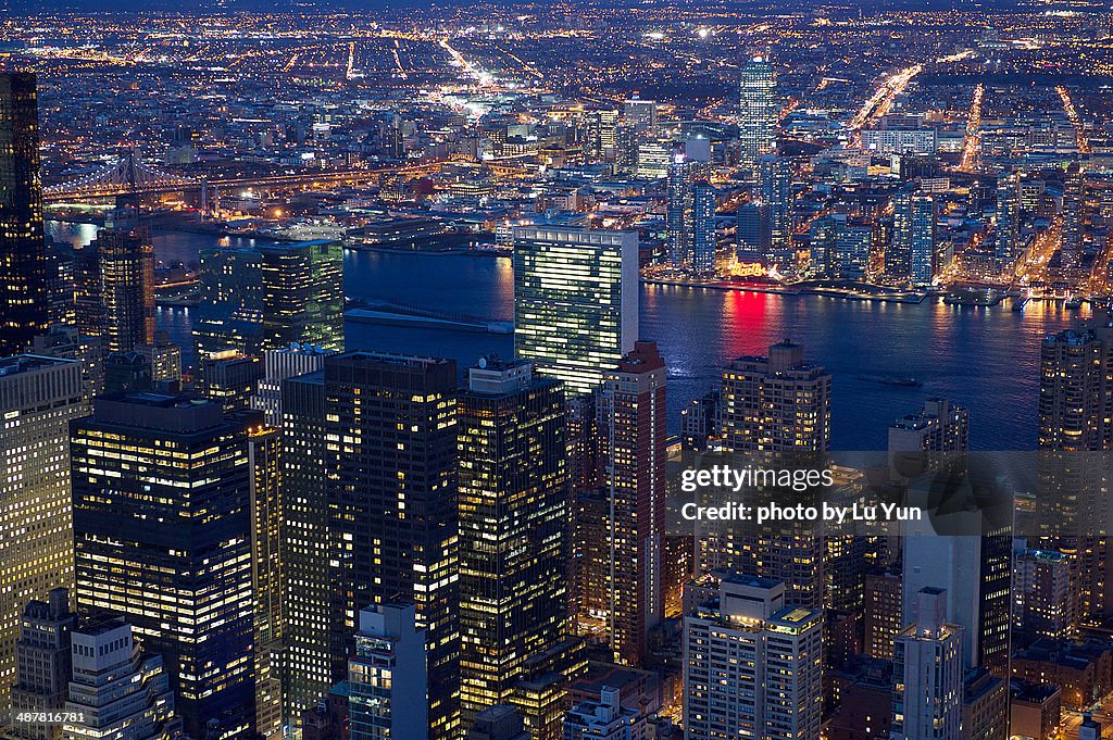 Night view of New York city