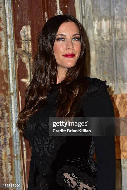 Liv Tyler attends the Givenchy show during Spring 2016 New York Fashion Week at Pier 26 on September 11, 2015 in New York City.