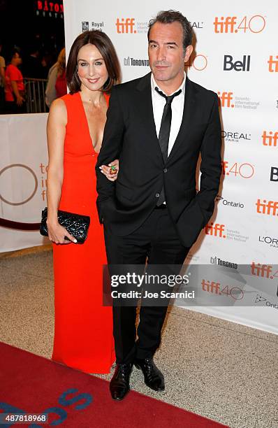 Actors Elsa Zylberstein and Jean Dujardin attend the "Un Plus Une" photo call during the 2015 Toronto International Film Festival at Winter Garden...