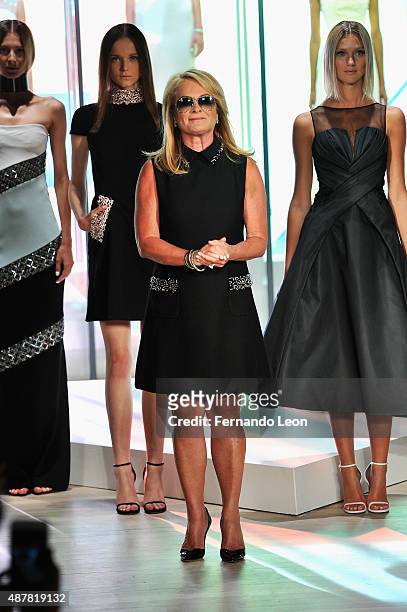 Designer Pamella Roland at the Pamella Roland Spring 2016 fashion show at The Whitney Museum of American Art on September 11, 2015 in New York City.