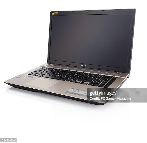 An Acer Aspire V3 gaming laptop photographed on a white background, taken on August 16, 2013.