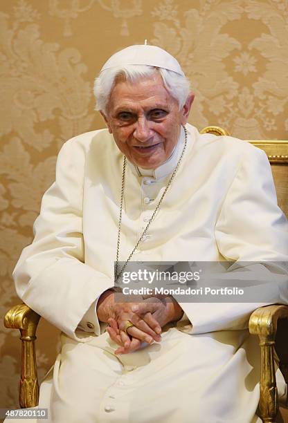 Ceremony for the conferment of the Degrees Honoris Causa to Pope Emeritus Benedict XVI from the Pontifical University of St. John Paul II and its...