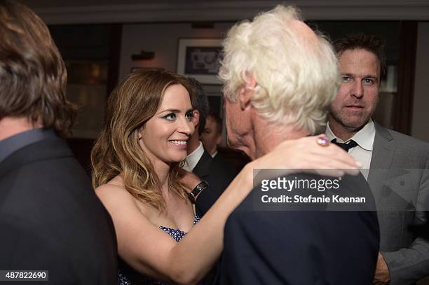 Actress Emily Blunt, cinematographer Roger Deakins and producer Basil Iwanyk attend the Sicario TIFF party hosted by GREY GOOSE Vodka and Soho...