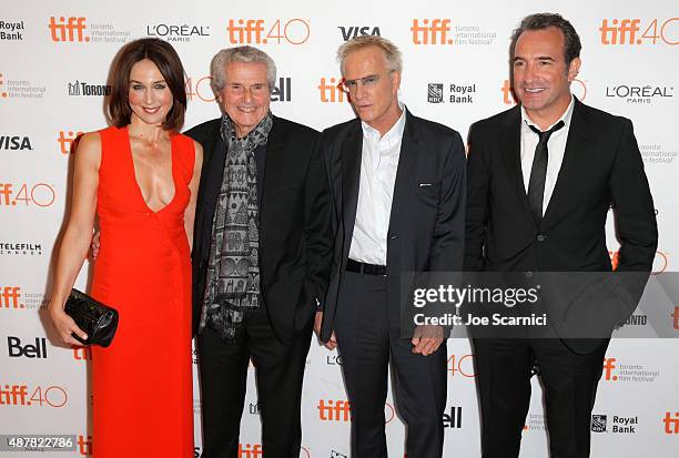 Actress Elsa Zylberstein, writer/director/producer Claude Lelouch, actors Christopher Lambert, and Jean Dujardin attends the "Un Plus Une" photo call...