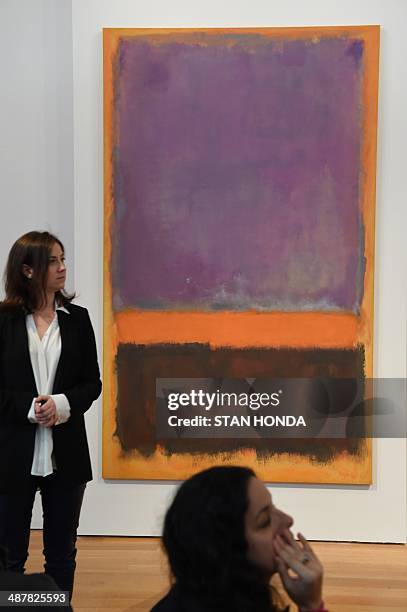 Sara Friedlander , Post-War and Contemporary Art expert, in front of Mark Rothko's "Untitled", painted in 1952, on display May 2, 2014 during a...